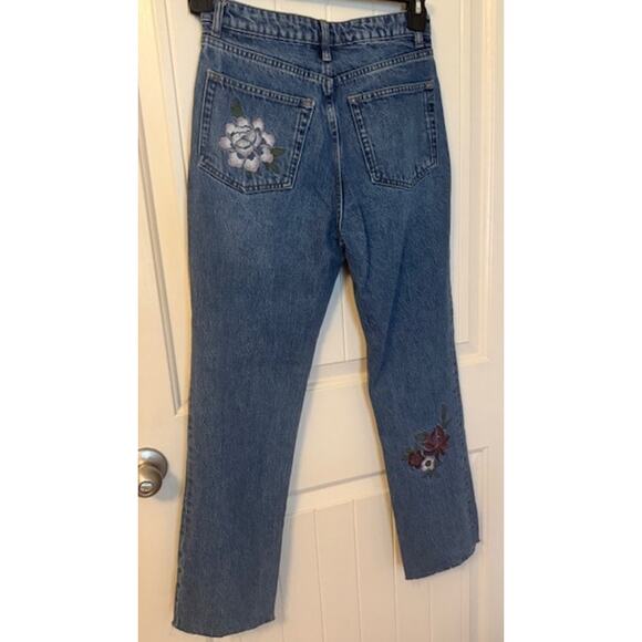 Reformation Cynthia High Rise Straight Jeans Fauna Embroidery 26 - Picture 5 of 11